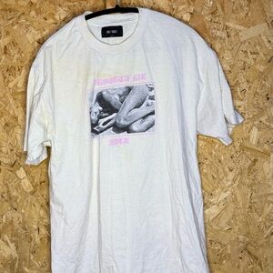 White and Pink Idle Tides Graphic T-Shirt